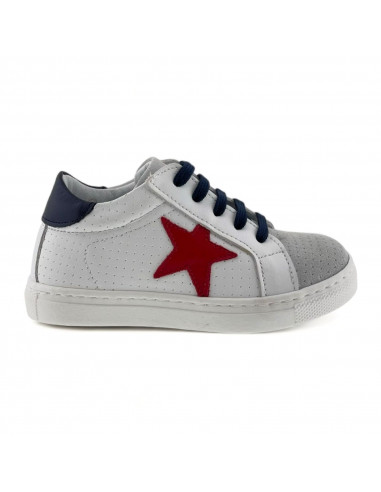 Platis Kids Shoes Sneakers Bianche Blu Rosso