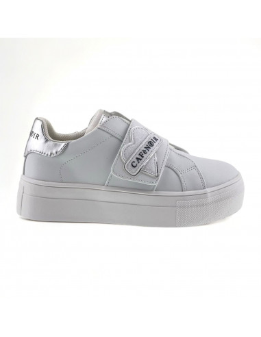 CafèNoir Sneakers con Velcro White/Silver