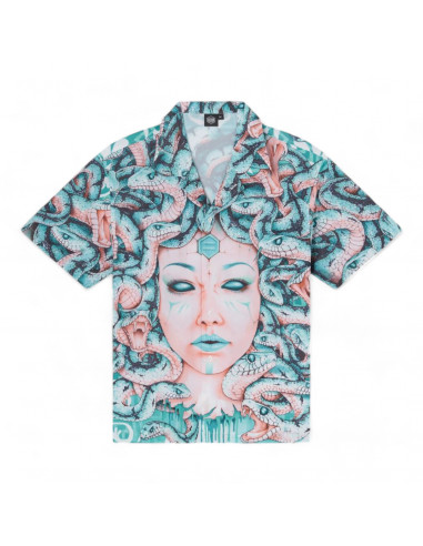 Dolly Noire Medusa Bowling Shirt Acquamarine