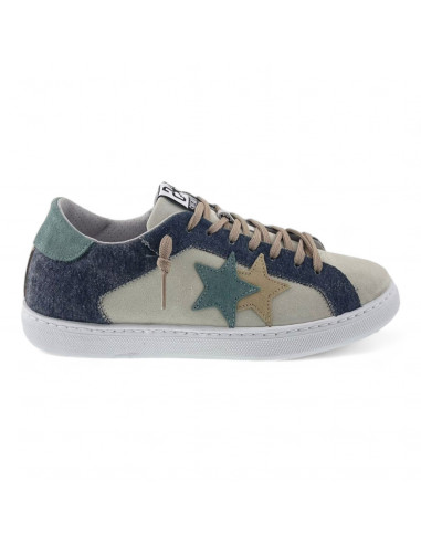2Star Sneakers Vert Star Crosta Ghiaccio dettagli Jeans