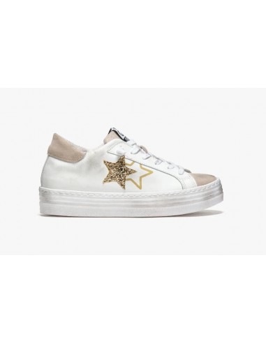 2Star Sneaker HS Bianco/Crosta Beige Glitter